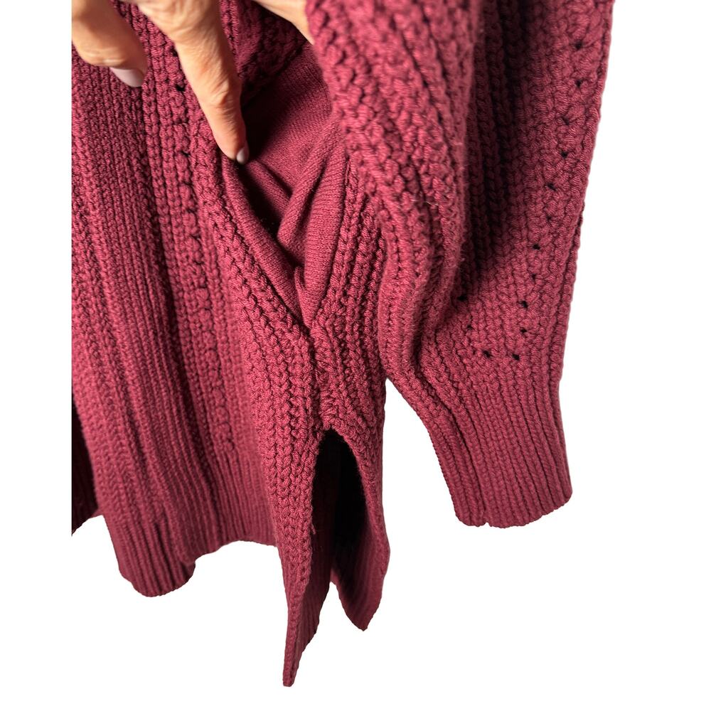 Free People Women's Knit Cabernet Nightingale Cardi Slouchy‎ Oversized Lagenlook - Picture 8 of 12